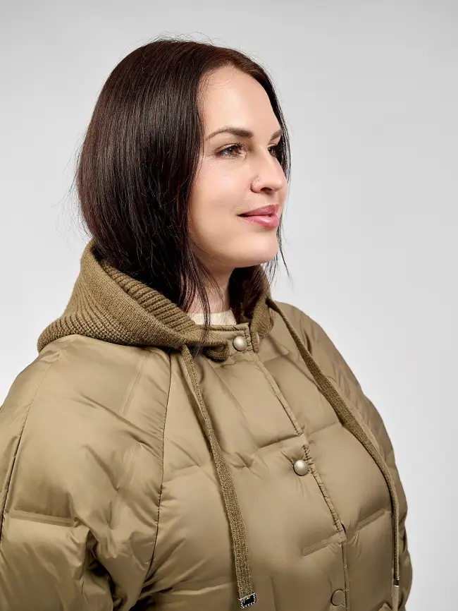 Пуховое пальто 6562 Размер 48-56 фото 43