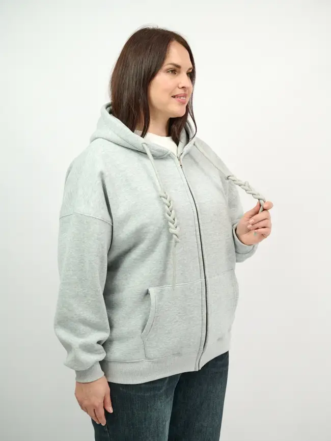 Худи зип утепленное оверсайз 506 Размер 50-58 фото 124