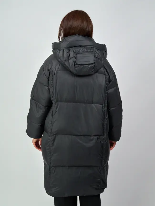 Пуховое пальто с кожаной вставкой 03741 Размер 48-54 фото 14