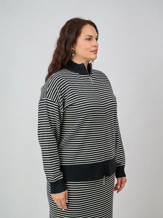 Джемпер на молнии ЭттоПлюс 25411 Размер 52-58 фото 13