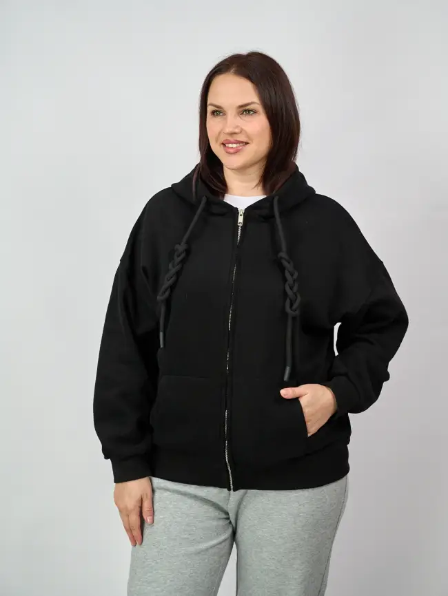 Худи зип утепленное оверсайз 506 Размер 50-58 фото 104