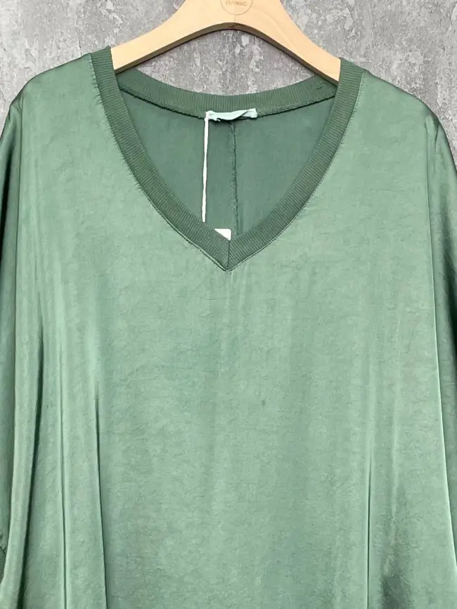 Блуза атлас Италия 84085 Размер 50-56 фото 23