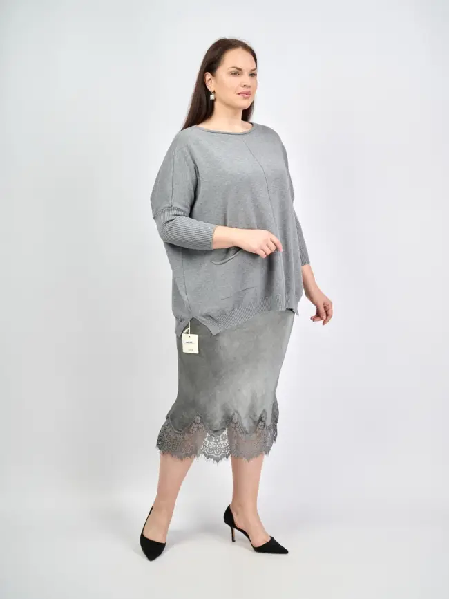 Юбка с кружевом 6292 Италия Размер 46-54 фото 24