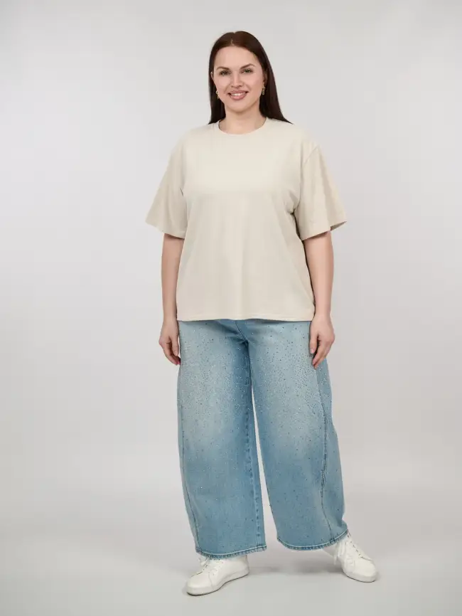 Джинсы в стразах 6788 Размеры 52-58 фото 18