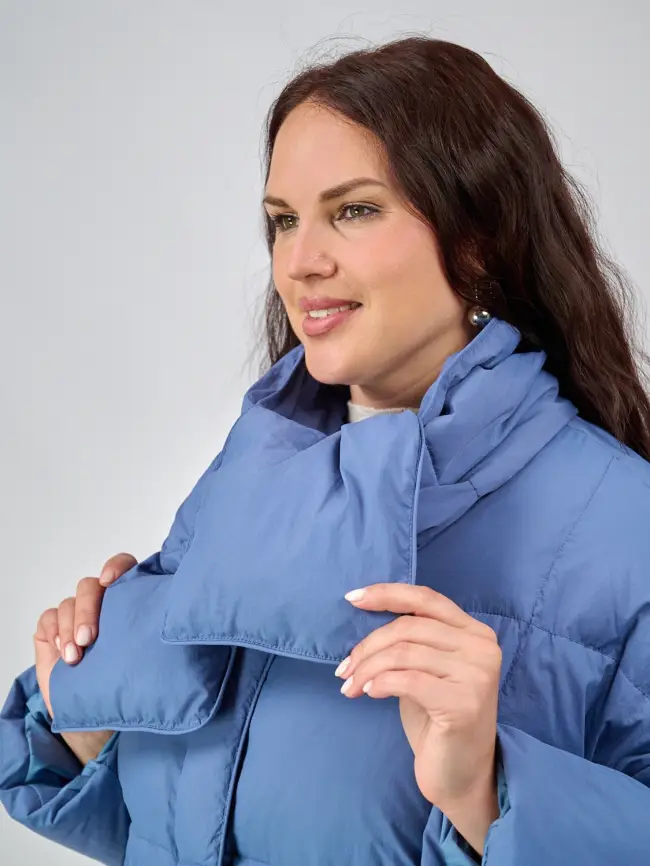 Пуховик женский с шарфом 8358 Размер 50-58 фото 30