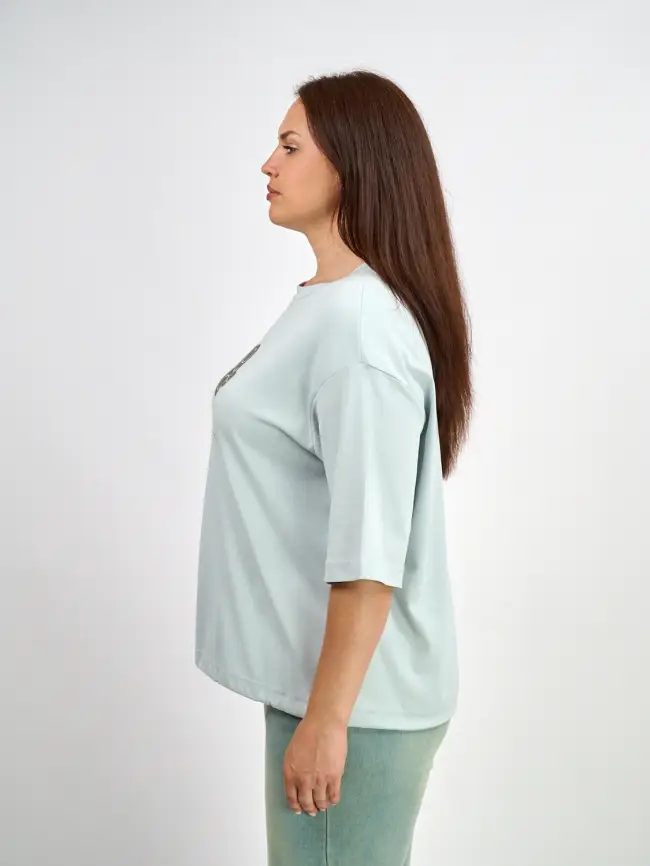 Лонгслив с принтом 95047 Размеры 48-58 фото 40