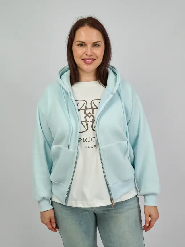 Худи зип утепленное 10 Размер 46-54 фото 13