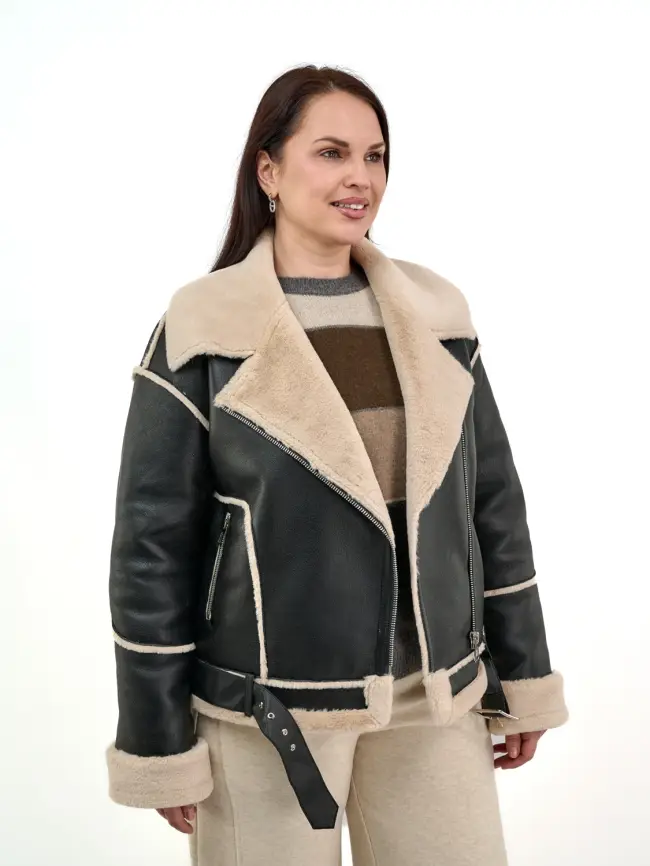 Дубленка авиатор 12105 Размер 46-54 фото 2