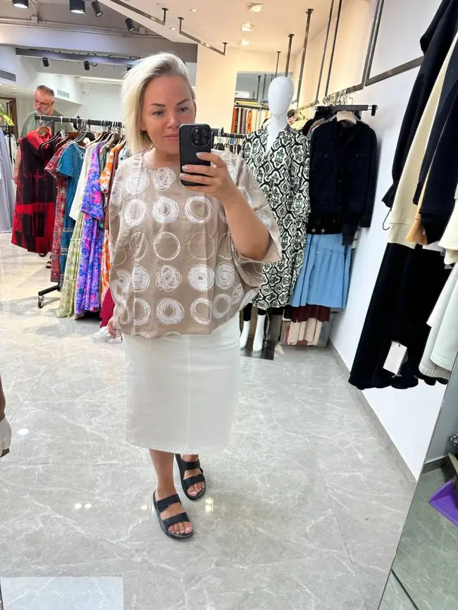 Блуза оверсайз ЭттоПлюс 31599 Размер 48-58 фото 3