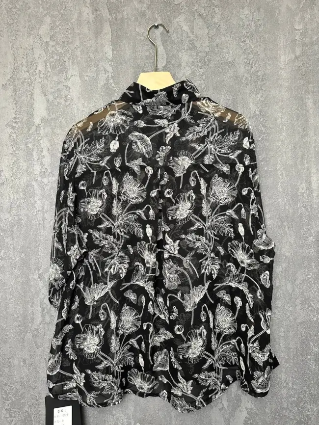 Блуза в цветочек 135-5 Размер 50-58 фото 18