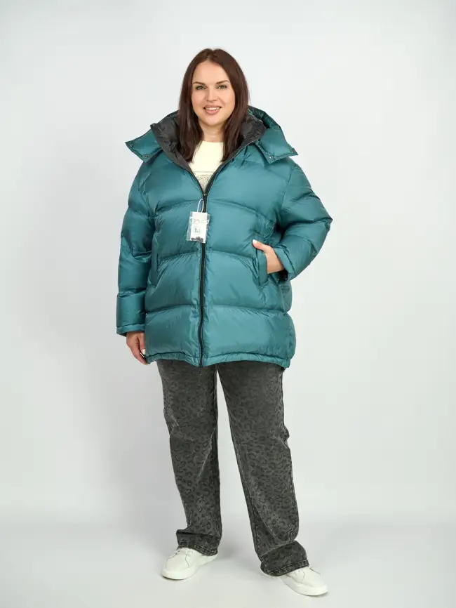 Пуховик зимний 9903 удлиненный Размер 50-60 фото 18