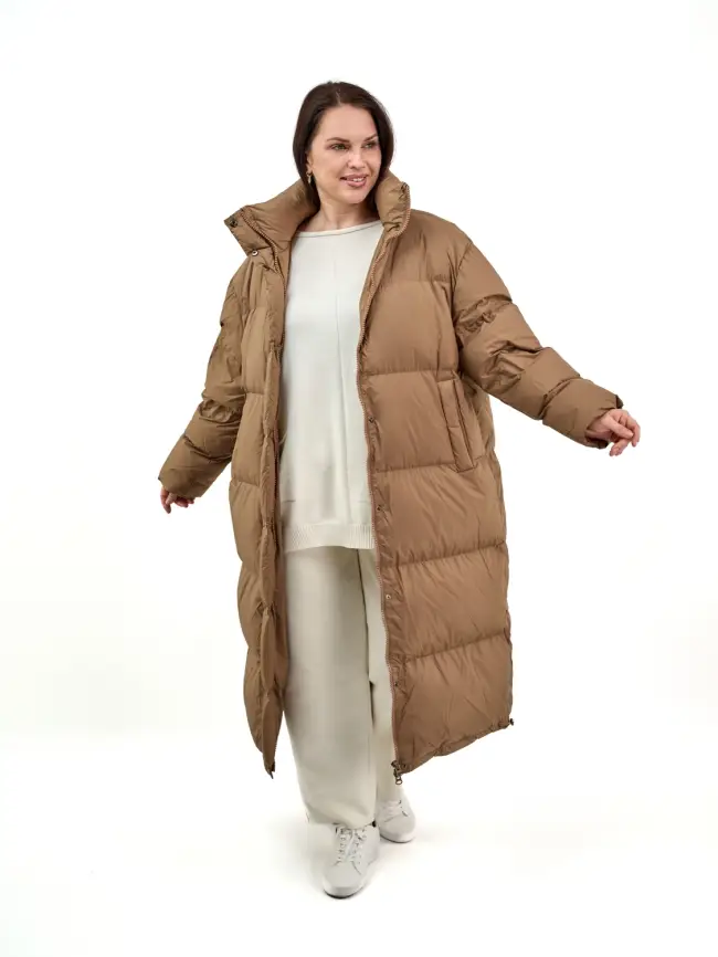 Пуховое пальто 9066 Размер 54-58 фото 41