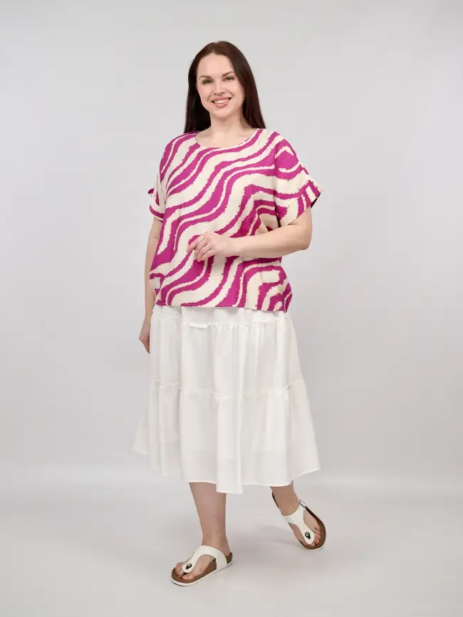 Юбка ярусная 1167 размер 48- 54 фото 1