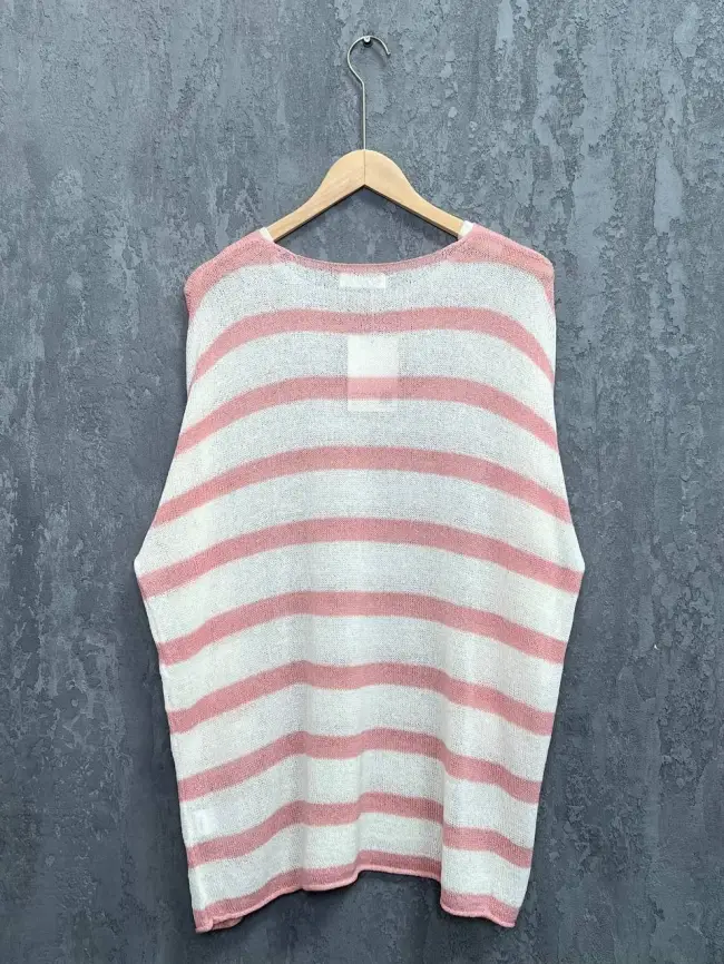 Джемпер облегченный в полоску ЭттоПлюс 25107 Размер 54-58 фото 40