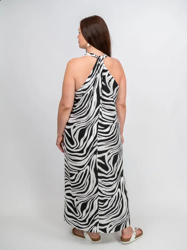 Сарафан в полоску черно-белый ЭттоПлюс 027-3 размер 52- 56 фото 5