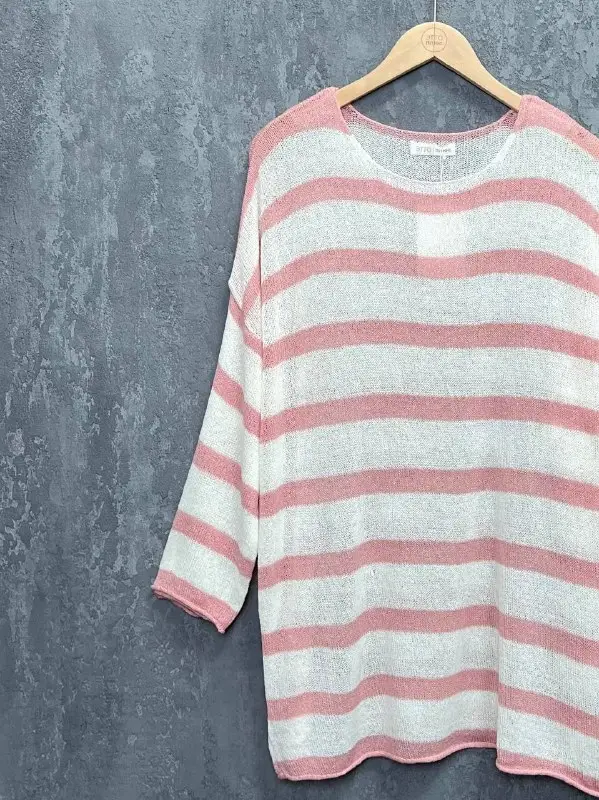 Джемпер облегченный в полоску ЭттоПлюс 25107 Размер 54-58 фото 39