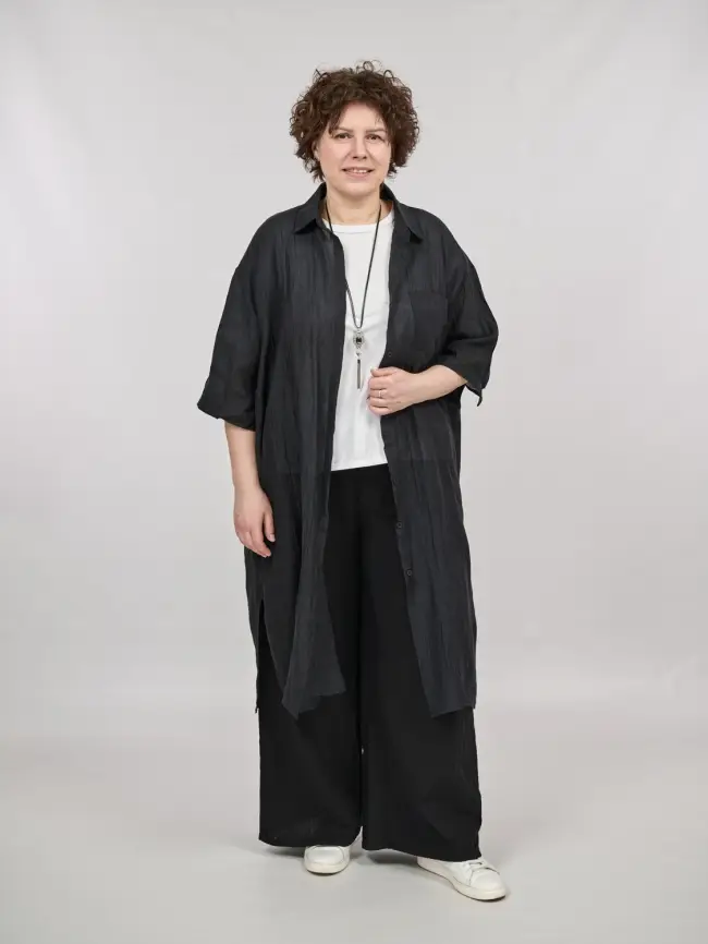 Рубашка-кардиган рукав 3/4 24093 Размер 50-58 фото 2