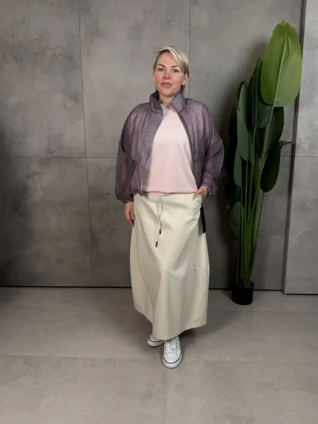 Ветровка-пыльник в горох 6703 Размер 50-58 фото 71