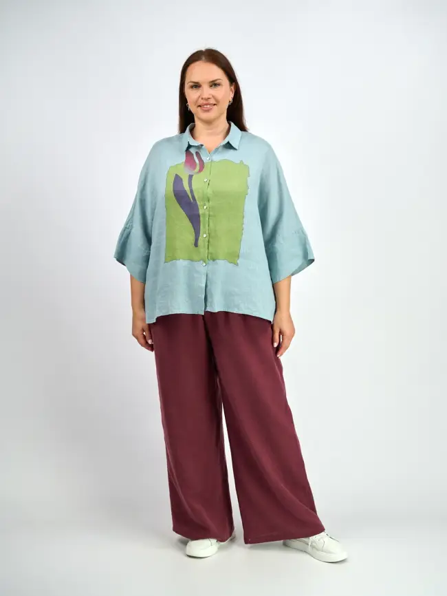 Палаццо лен 25002-2 Размер 54-58 фото 1