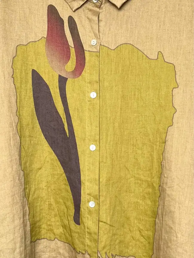 Льняная рубашка с тюльпаном 8342 Размер 50-58 фото 29