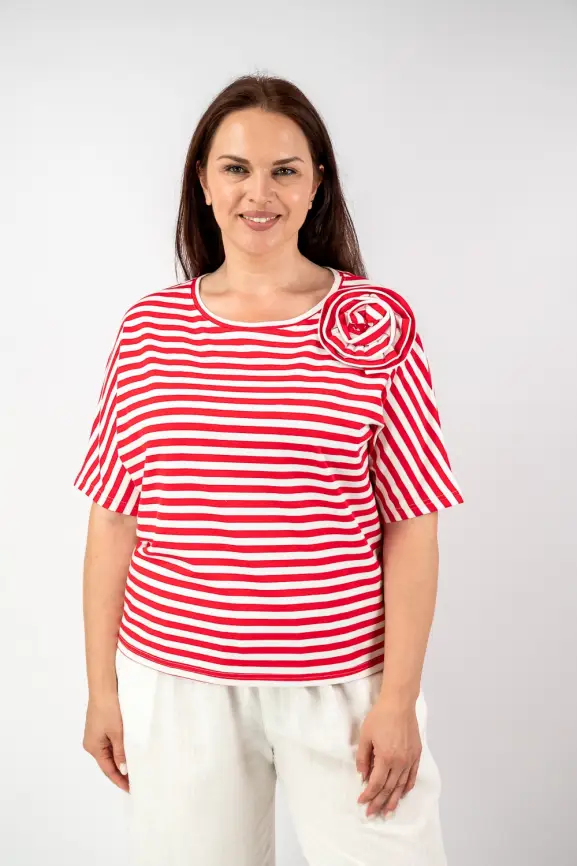 Футболка полоска ЭттоПлюс 33415 Размеры 50-58 фото 5