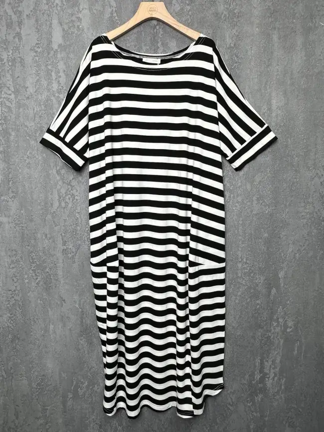 Платье в полоску ЭттоПлюс 0032 размеры 52- 56 фото 48