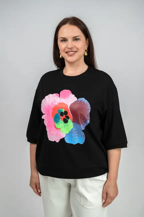 Лонгслив Цветы 25001 ЭттоПлюс Размер 50-58 фото 22