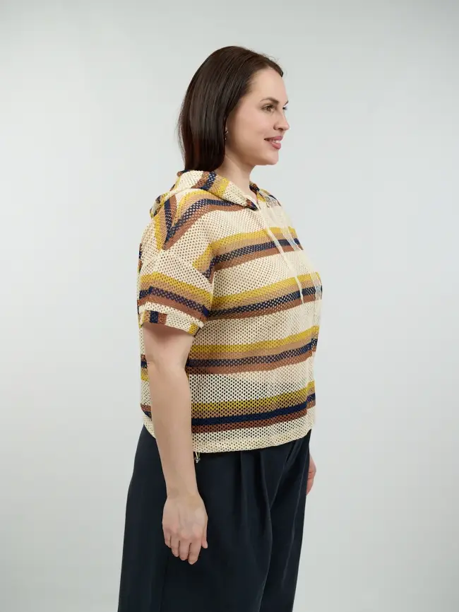 Толстовка сетка с капюшоном 87063 Размер 48-56 фото 4