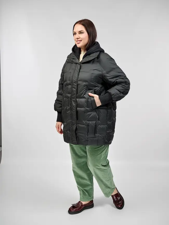 Пальто с вязаным капюшоном №2 8893 Размер 50-56 фото 27