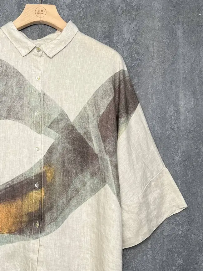 Льняная рубашка 8341 фото 4