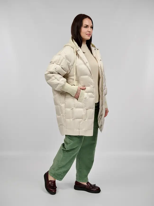 Пуховое пальто 6562 Размер 48-56 фото 11