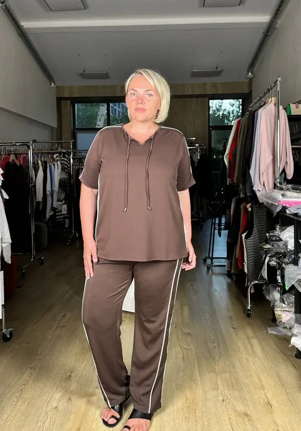 Брюки с лампасами 82677 Батал ЭТТО ПЛЮС фото 19