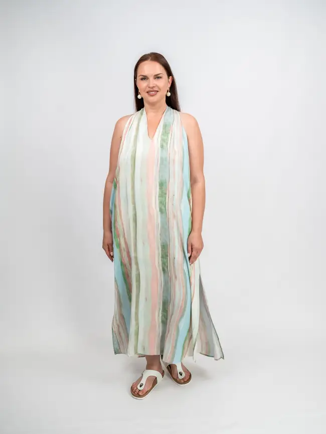 Сарафан в полоску Этто Плюс  0027-1 размер 52- 56 фото 1