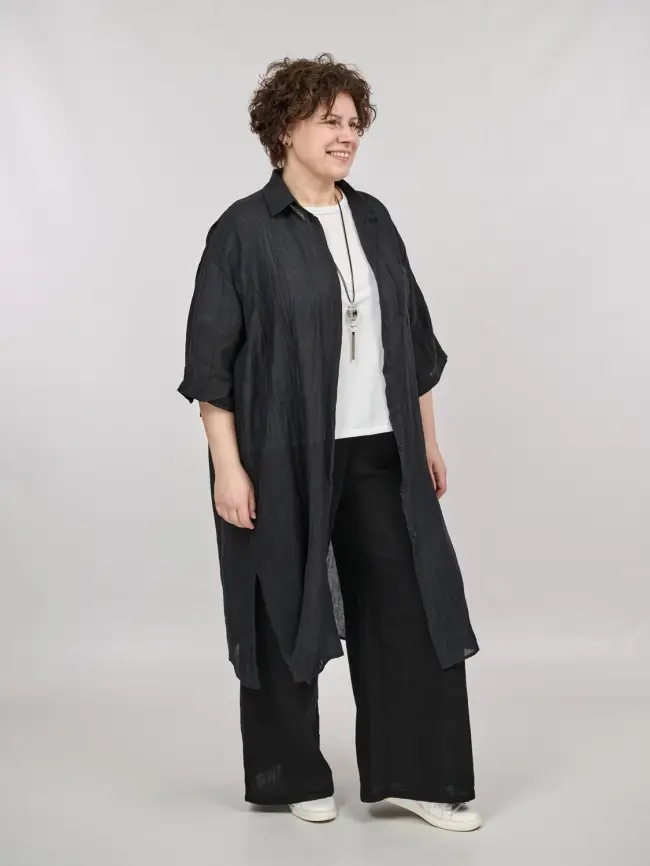 Рубашка-кардиган рукав 3/4 24093 Размер 50-58 фото 5