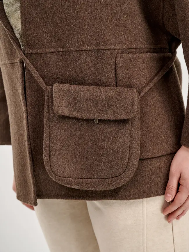 Пальто с сумкой 105 Размер 46-50 фото 9