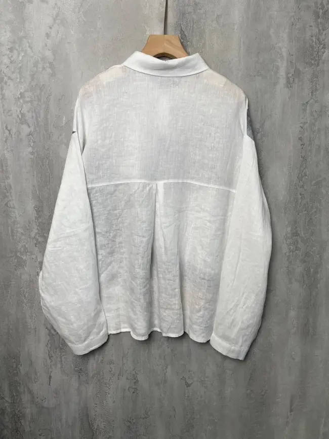 Льняная рубашка 8519 фото 8