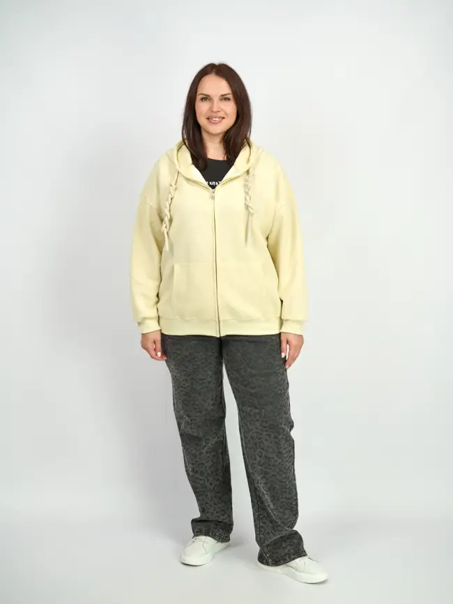 Худи зип утепленное оверсайз 506 Размер 50-58 фото 54