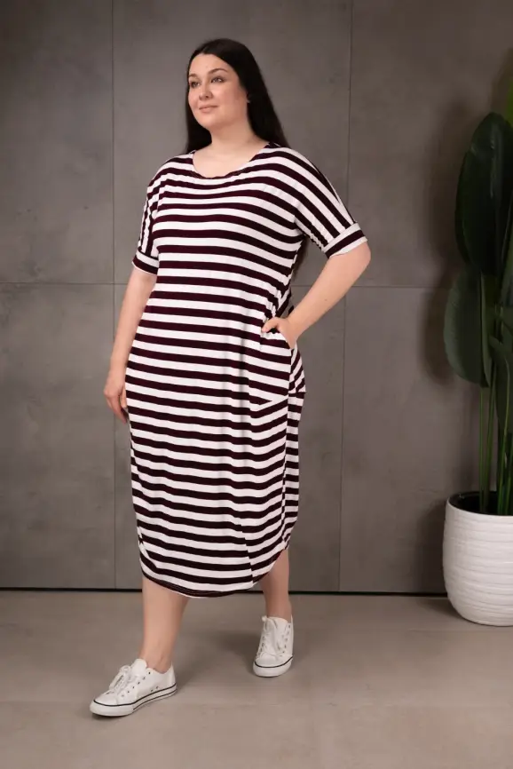 Платье в полоску ЭттоПлюс 0032 размеры 52- 56 фото 9