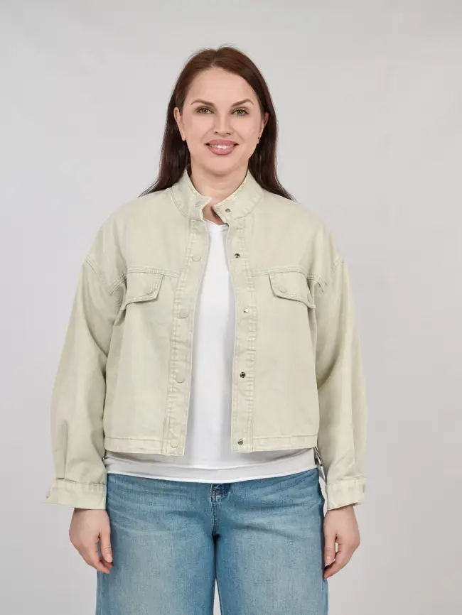 Куртка джинсовая(светлый беж) 88203 Уценка фото 1