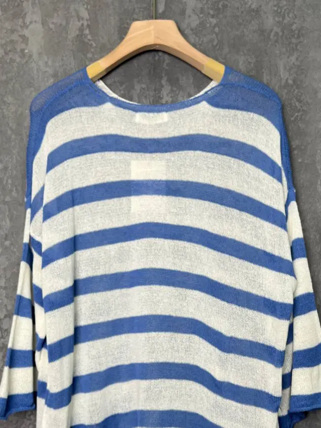 Джемпер облегченный в полоску ЭттоПлюс 25107 Размер 54-58 фото 16