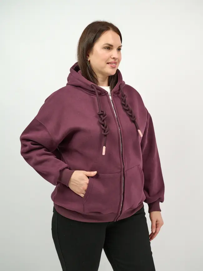 Худи зип утепленное оверсайз 506 Размер 50-58 фото 237