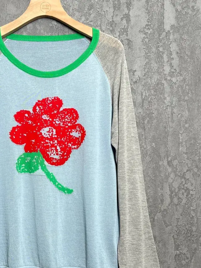 Джемпер с цветком 22917 размер 50- 58 фото 13