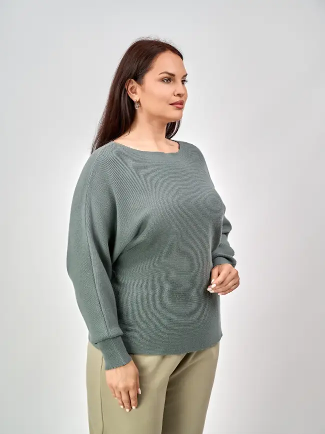 Джемпер в рубчик ЭТТО ПЛЮС 717 Размер 48-58 фото 41