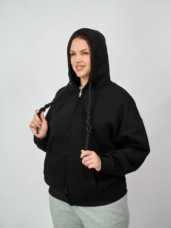 Худи зип утепленное оверсайз 506 Размер 50-58 фото 105