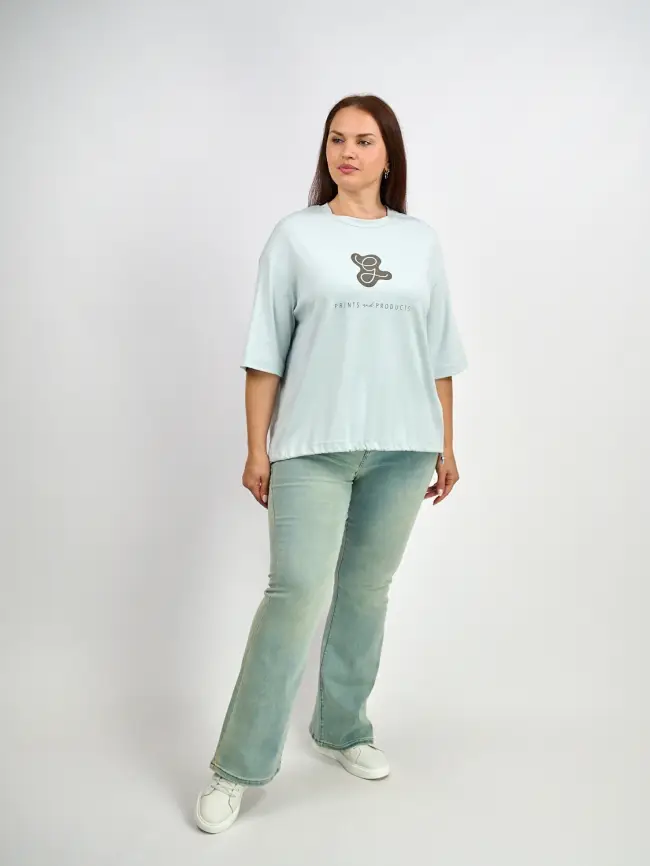 Лонгслив с принтом 95047 Размеры 48-58 фото 38