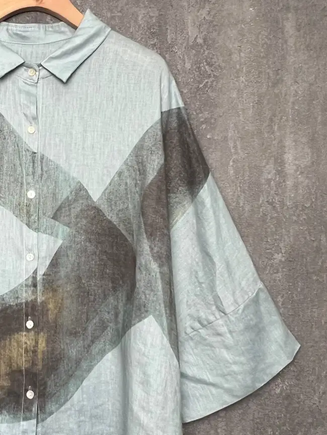 Льняная рубашка 8341 фото 14