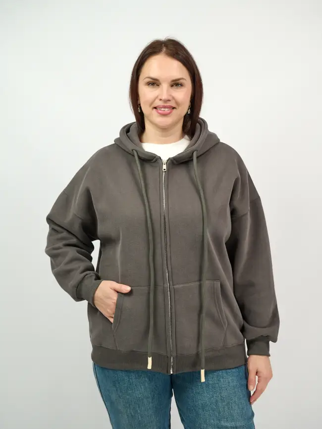 Худи зип утепленное оверсайз 506 Размер 50-58 фото 145