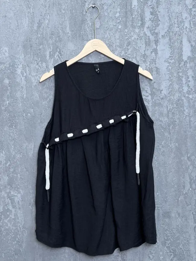 Блуза летняя 01175 Размер 46-48 (черный) фото 9