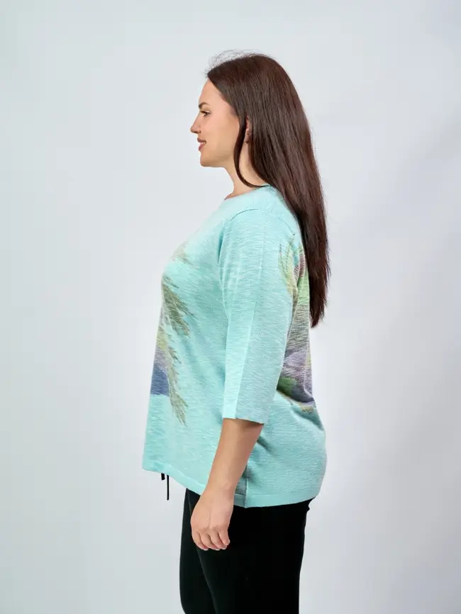 Джемпер облегченный с принтом 1006 Размер 50-58 фото 4