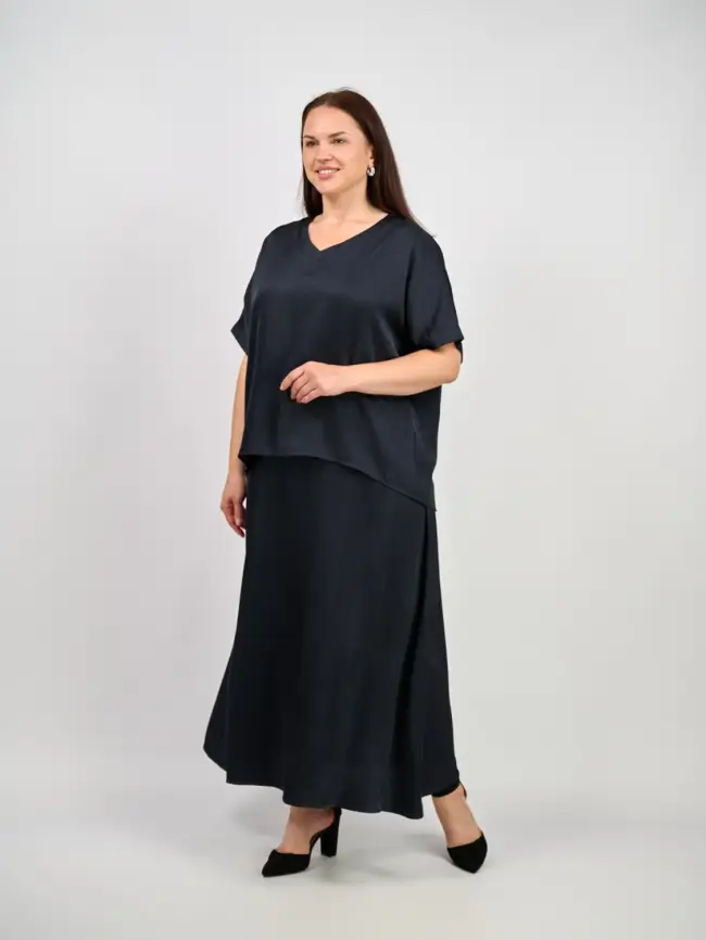 Блуза с v-вырезом ЭттоПлюс 1003 Размеры 50-58 фото 75